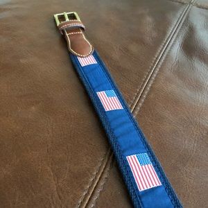 CCP Men’s American Flag Leather Tab Belt NEW